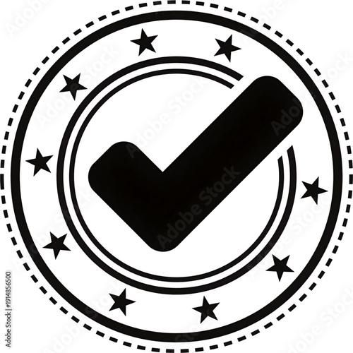 Approved Seal: A simple yet effective emblem of approval, the check mark symbolizes agreement, verification, and endorsement.