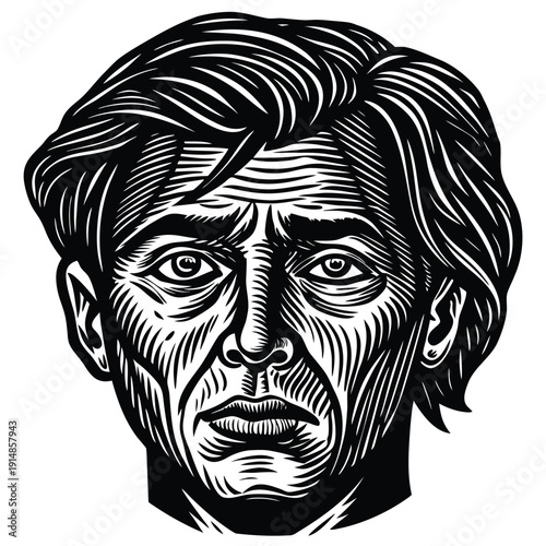 "Echo of Sorrow"  Monochrome Emotional Portrait