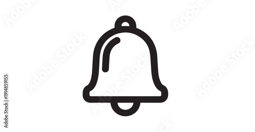 Simple black outline notification bell icon representing alerts and important communication signals