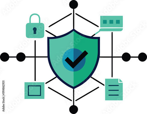 Advanced cyber protection vector concept