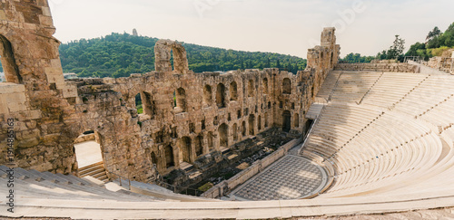 Bilde på lerret Odeon of Herodes Atticus, Athens; Ancient Theatre & Cityscape View