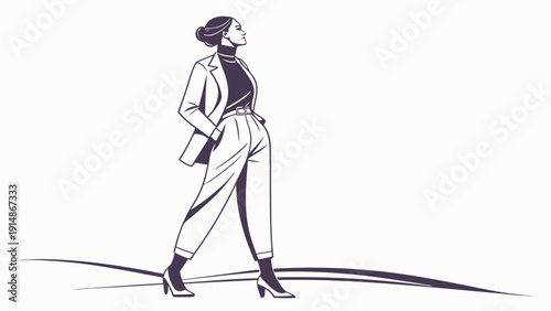 Confident businesswoman walking with briefcase in hand
