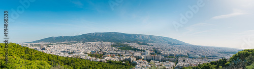 Photography Panoramic Mount Lycabettus Overlooking Athens Urban Landscape