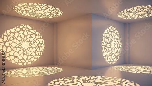 Intricate Patterns on Ceiling and Floor.