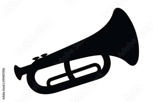 Trombone musical instrument silhouette vector illustration
