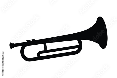 Trombone musical instrument silhouette vector illustration