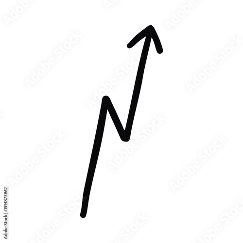 Hand Drawn Sharp Lightning Bolt Arrow
