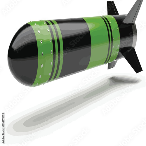 High-tech underwater drone with green and black camouflage pattern Vector