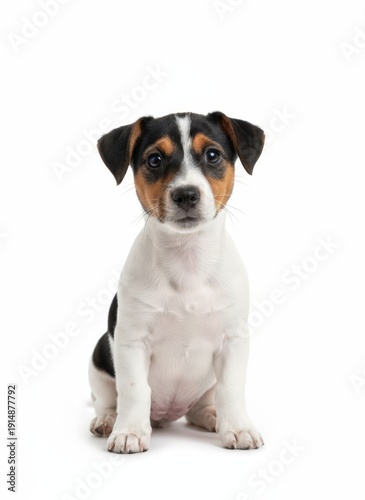 Wallpaper Mural A young terrier dog sitting and looking directly at the camera with a curious expression Torontodigital.ca