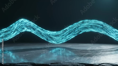 Wallpaper Mural Abstract Glowing Wave of Light Particles Moving Across Surface Torontodigital.ca