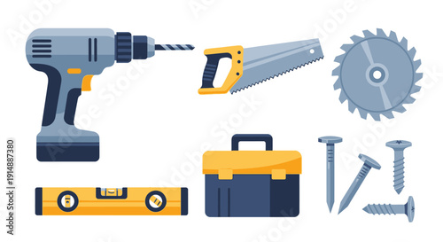 Collection of carpentry tools arranged neatly on a clean surface for woodworking projects and DIY tasks