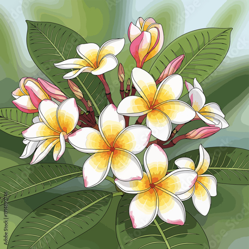 Tropical Frangipani Flowers