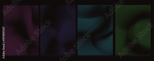 Abstract Enigmatic Figures Dark Colorful Gradient Art Isolated background