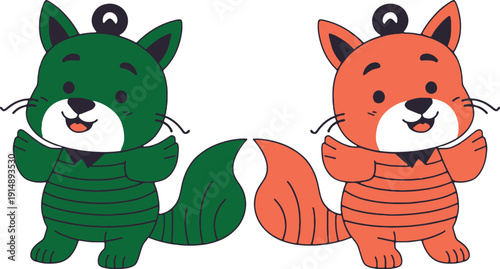 Fantasy Aquatic Bear Character - Unique Creature with Fish Fins Illustration.eps