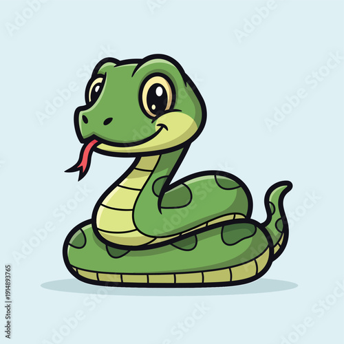 Cartoon Green Snake