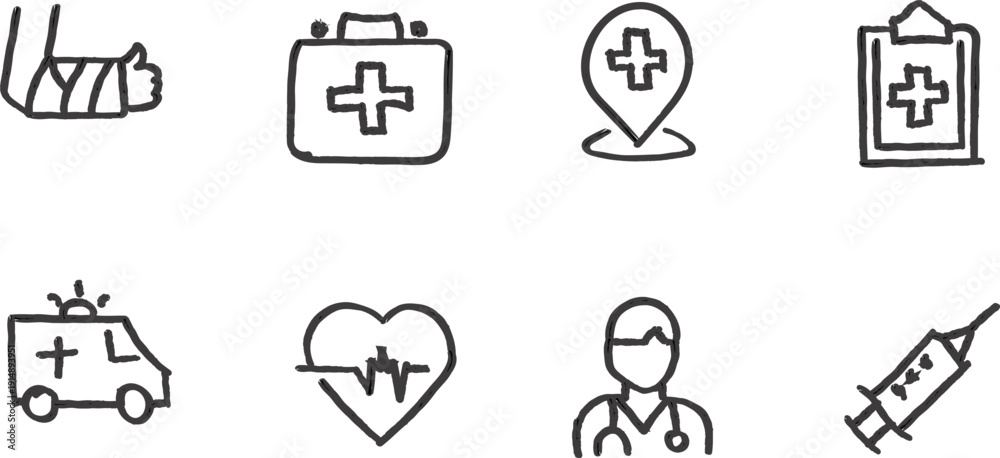 Fototapeta premium Medical hand drawn icon