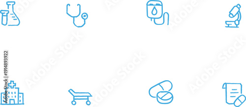Medical hand drawn icon set