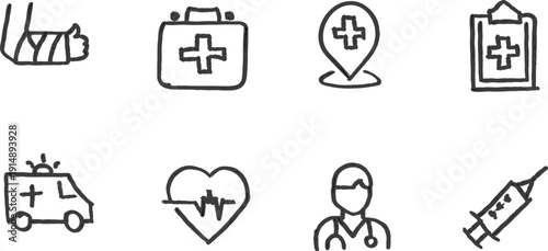 Medical hand drawn icon