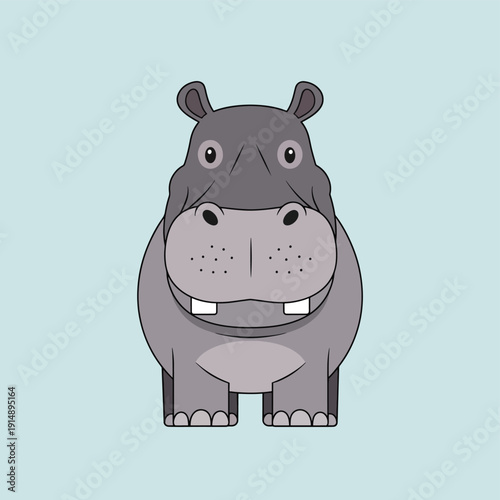 Cartoon Hippopotamus Character