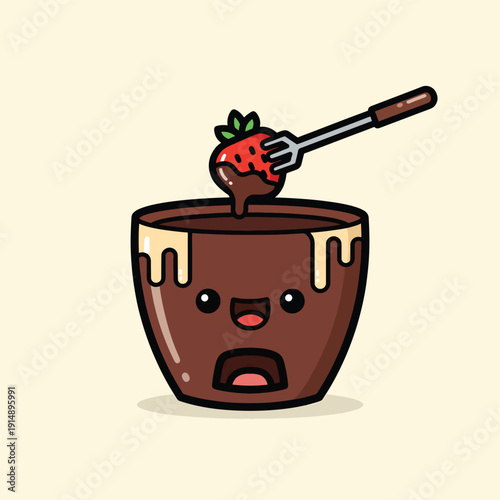 Chocolate Fondue with Strawberry