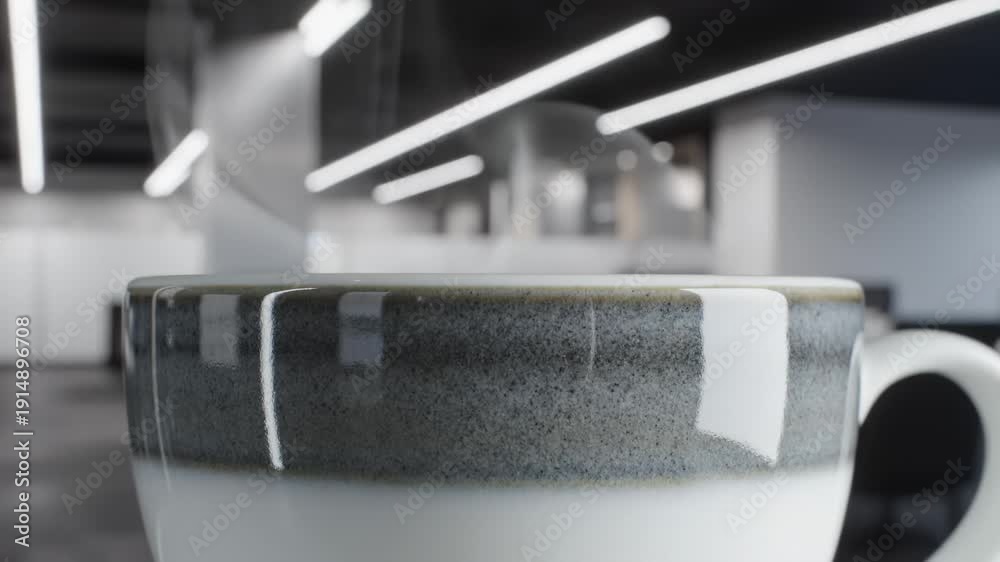 custom made wallpaper toronto digitalSteaming Coffee Cup in Office Environment