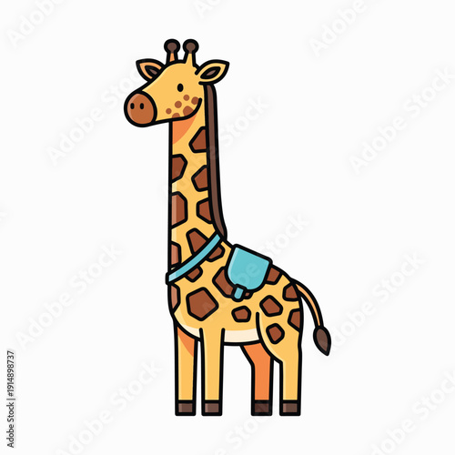 Smiling Giraffe with Saddle