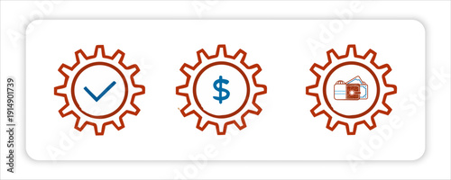 lip Skates Cogs Mechanism Mugs amounts of Digital Wallets money Dollar Banking Icons