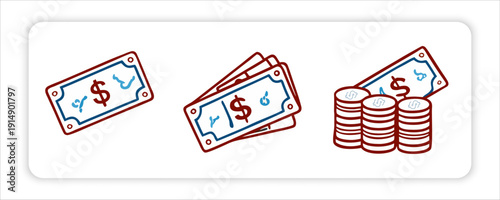 lip Skates Cogs Mechanism Mugs amounts of Digital Wallets money Dollar Banking Icons