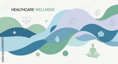 Person Meditating in Serene Environment Illustration.