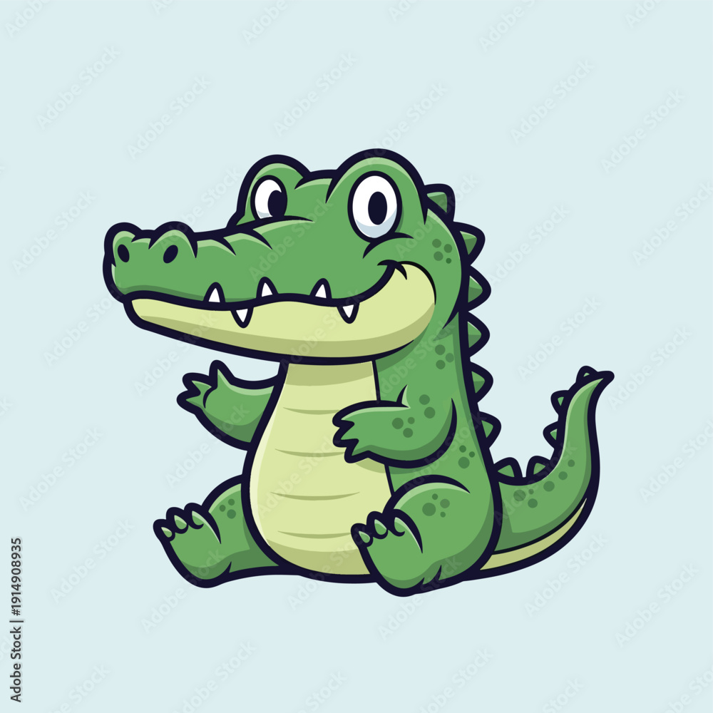 Fototapeta premium Cartoon Crocodile Character