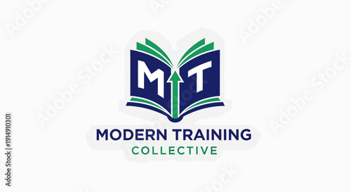 Modern Training Collective logo with open book and initials MT.