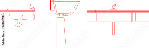 sketch illustration silhouette vector image icon logo symbol hand washing sink Sanitary ware set monobloc bathroom