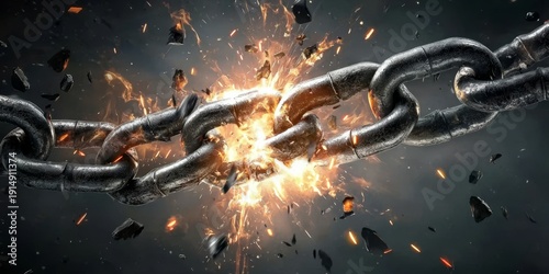 Broken chains represent the release from oppression and the quest for freedom.