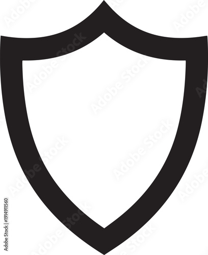 Shield outline illustration, protection symbol icon, vector graphic design