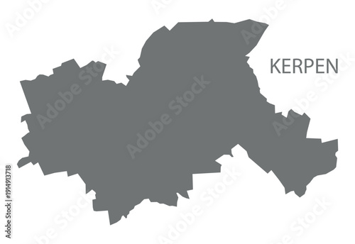 Kerpen city map with boroughs grey illustration silhouette shape