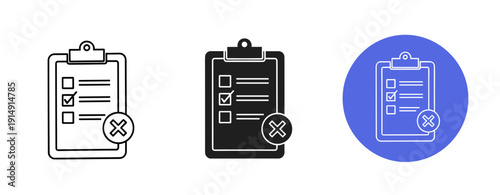 Checklist icons: outline, filled, and color variations on white background