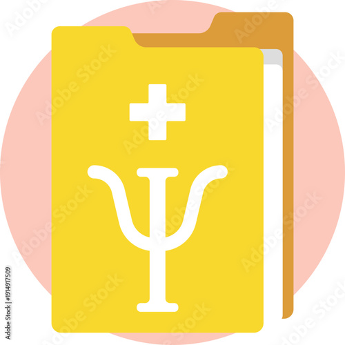 A folder icon representing psychological resources, therapy materials, or mental health documents.