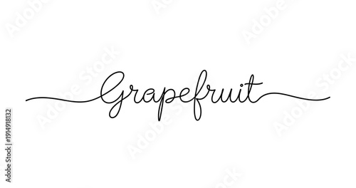 Elegant grapefruit text in cursive style on white background. No editable strokes