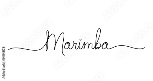 Elegant handwritten marimba script with flowing lines. No editable strokes