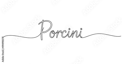 Elegant porcini script with curved lines on a white background. No editable strokes