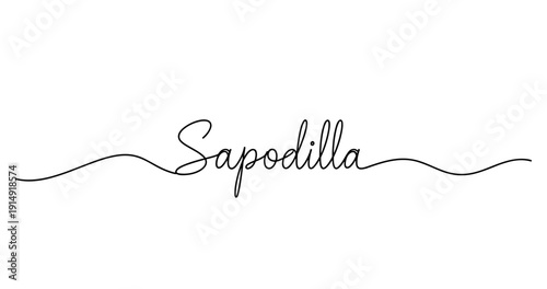 Sapodilla text in elegant handwriting with decorative line. No editable strokes