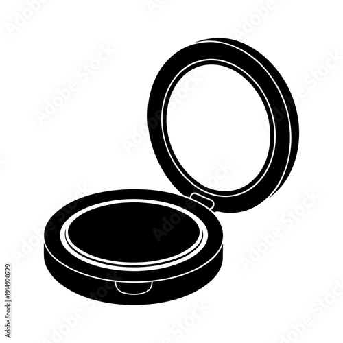 Professional Makeup Compact Powder Kit Isolated on White.