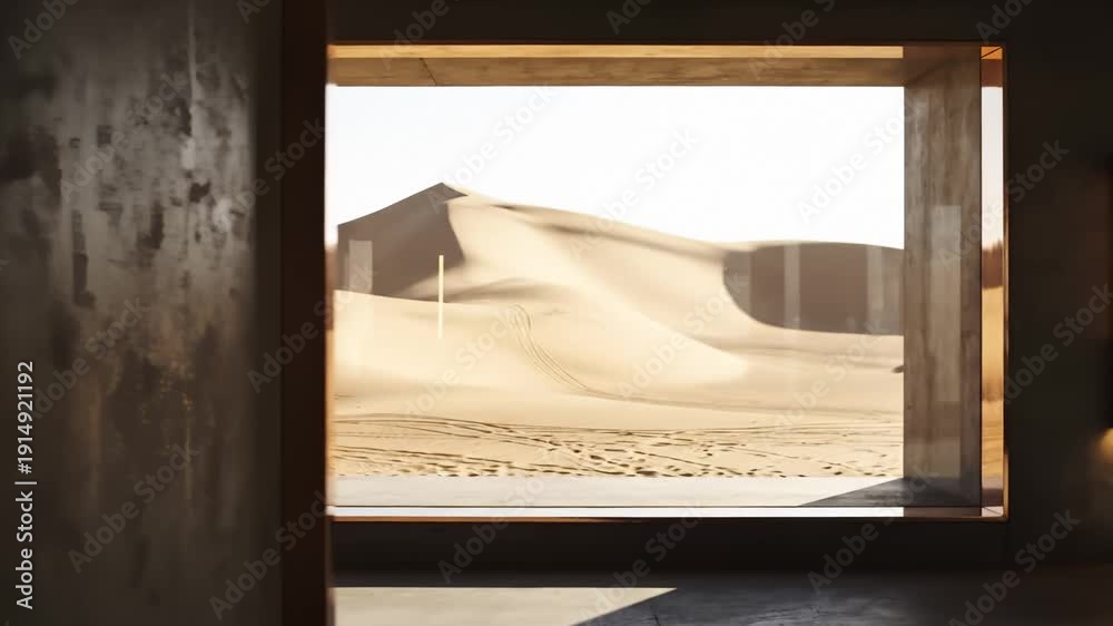 custom made wallpaper toronto digitalDesert Landscape Viewed Through Contemporary Architectural Window