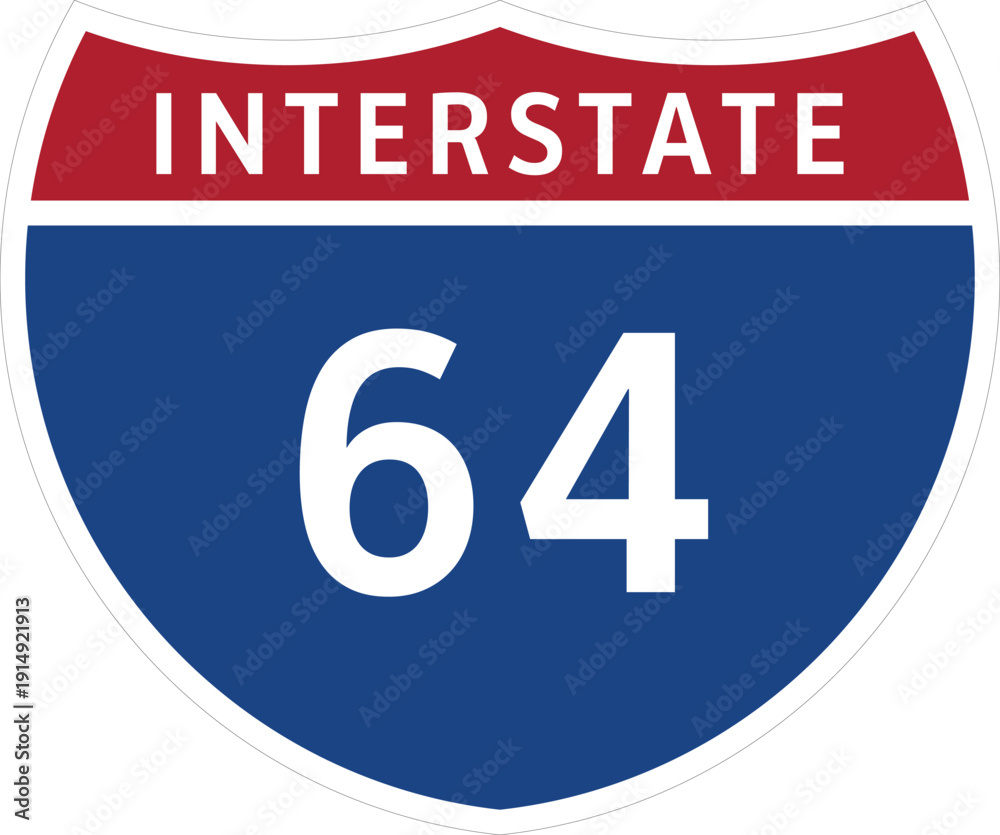 Φωτογραφία I-64, Interstate 64 Highway System Design Sign