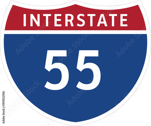  I-55, Interstate 55 Highway System Design Sign