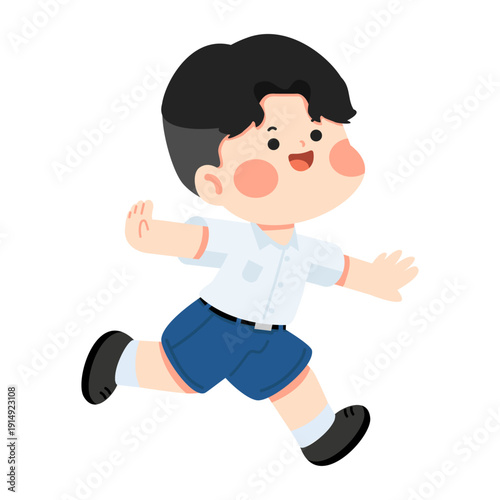 Smart Young Student Sprinting In Formal Attire