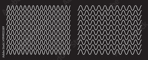 Waves line set. Wave ornament pattern. Set of wavy zigzag lines. Wave thin line background. Vector zigzag and wavy horizontal underline. Vector