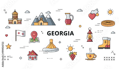 Icons of georgia: culture, landmarks, and traditions in georgian design