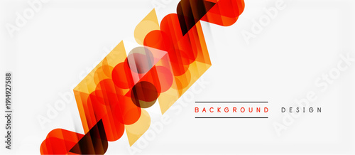 Abstract geometric shapes, orange hues, layered design. Modern background with subtle shadows, clean aesthetic. Minimalist composition.