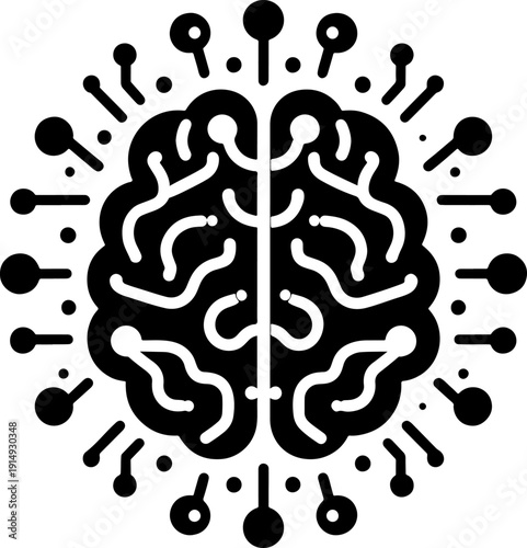 Artificial intelligence and neural network brain graphic